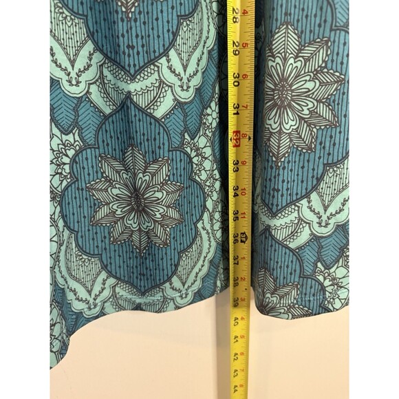 Prana Women’s S Quinn Dress Teal Geometric Pattern Shelf Bra Knee Length Dress - Picture 8 of 9